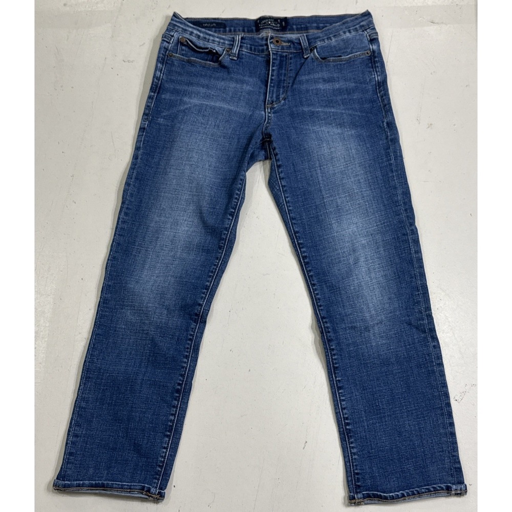 Lucky‎ Brand Jeans Womens 8/29 Blue Medium Wash Sweet Jean Crop Flap Mid Rise